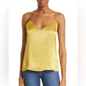 L'AGENCE Jane Chain Print Silk Camisole in Goldchamp